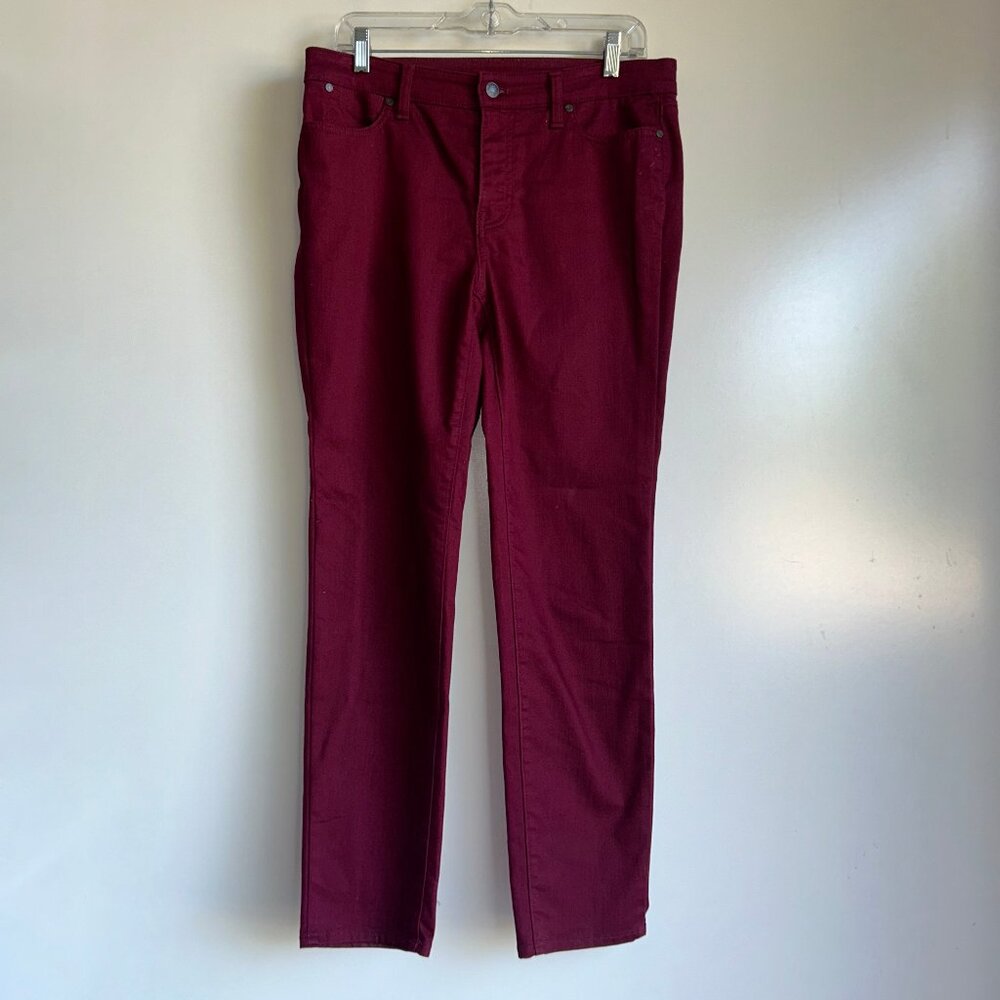 TALBOTS Flawless Slim Ankle Jeans Burgundy Wine Sizes 8 ~EUC
